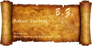 Bakos Zerind névjegykártya